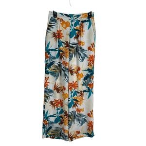 Worthinton HIGH WAIST WIDE LEG Size Small Floral‎ Print PANTS Lined
